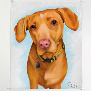Custom Pet Portrait Oil Digital Painting Giclée Paper PrintRiley